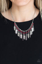 Load image into Gallery viewer, Feathered Ferocity Red Necklace