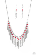 Load image into Gallery viewer, Feathered Ferocity Red Necklace