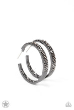 Load image into Gallery viewer, Glitzy By Association Black Hoop Earrings