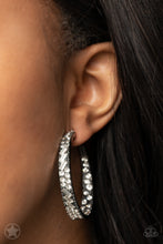 Load image into Gallery viewer, Glitzy By Association Gunmetal Hoop Earrings