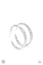 Load image into Gallery viewer, Glitzy by Association Silver Hoop Earrings