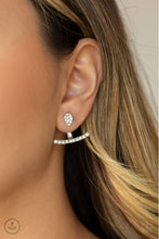 Load image into Gallery viewer, Glowing Glimmer White Rhinestone Post Jacket Earrings