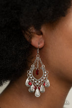 Load image into Gallery viewer, Musical Gardens Red Earrings