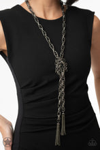 Load image into Gallery viewer, Scarfed for Attention (Gunmetal) Black Necklace
