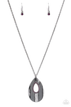 Load image into Gallery viewer, Stop, Teardrop and Roll Purple Necklace