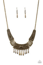 Load image into Gallery viewer, Steer It Up Brass Necklace