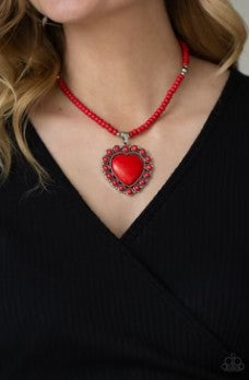 A Heart Of Stone Red Necklace