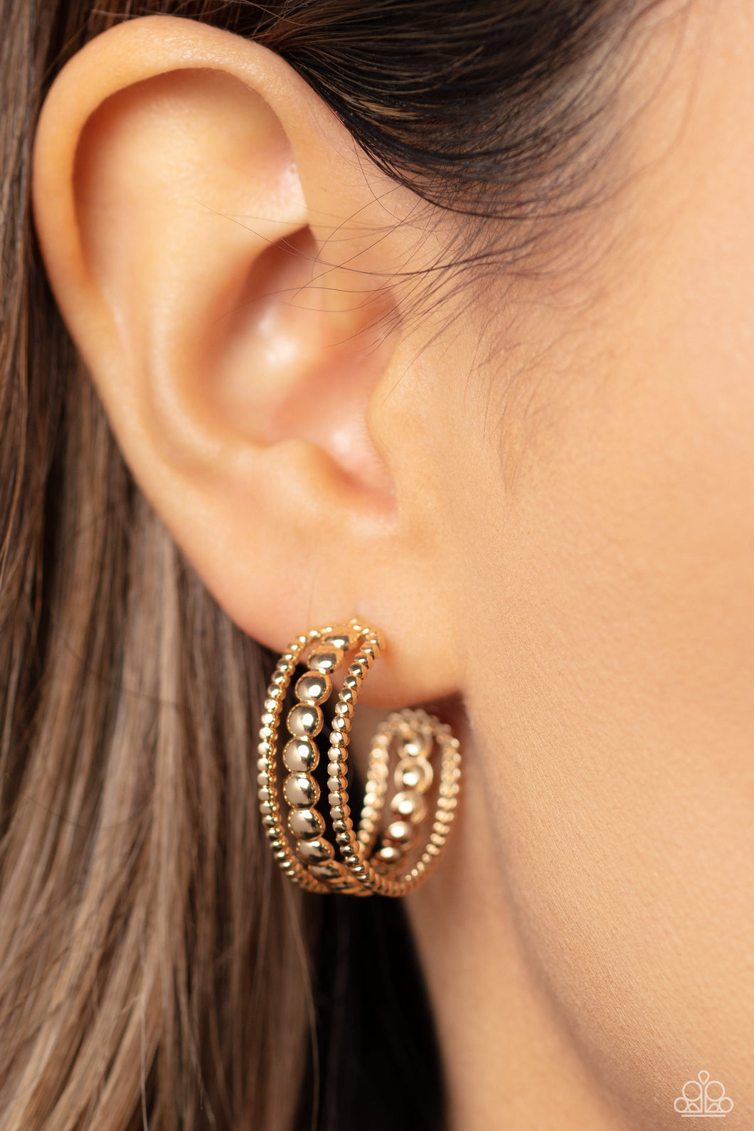 Dotted Darling Gold Hoop Earrings