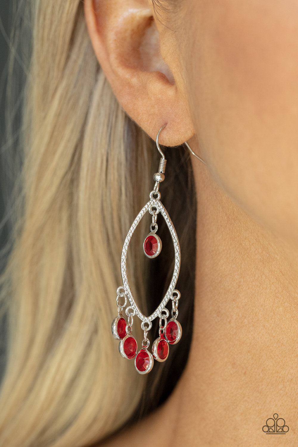 Glassy Grotto Red Earrings