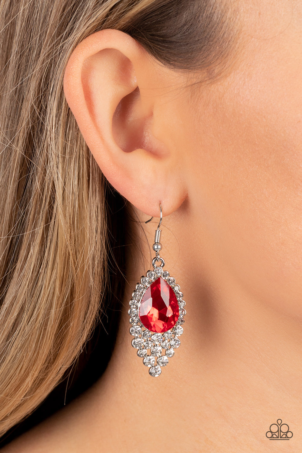 Glorious Glimmer Red Earrings