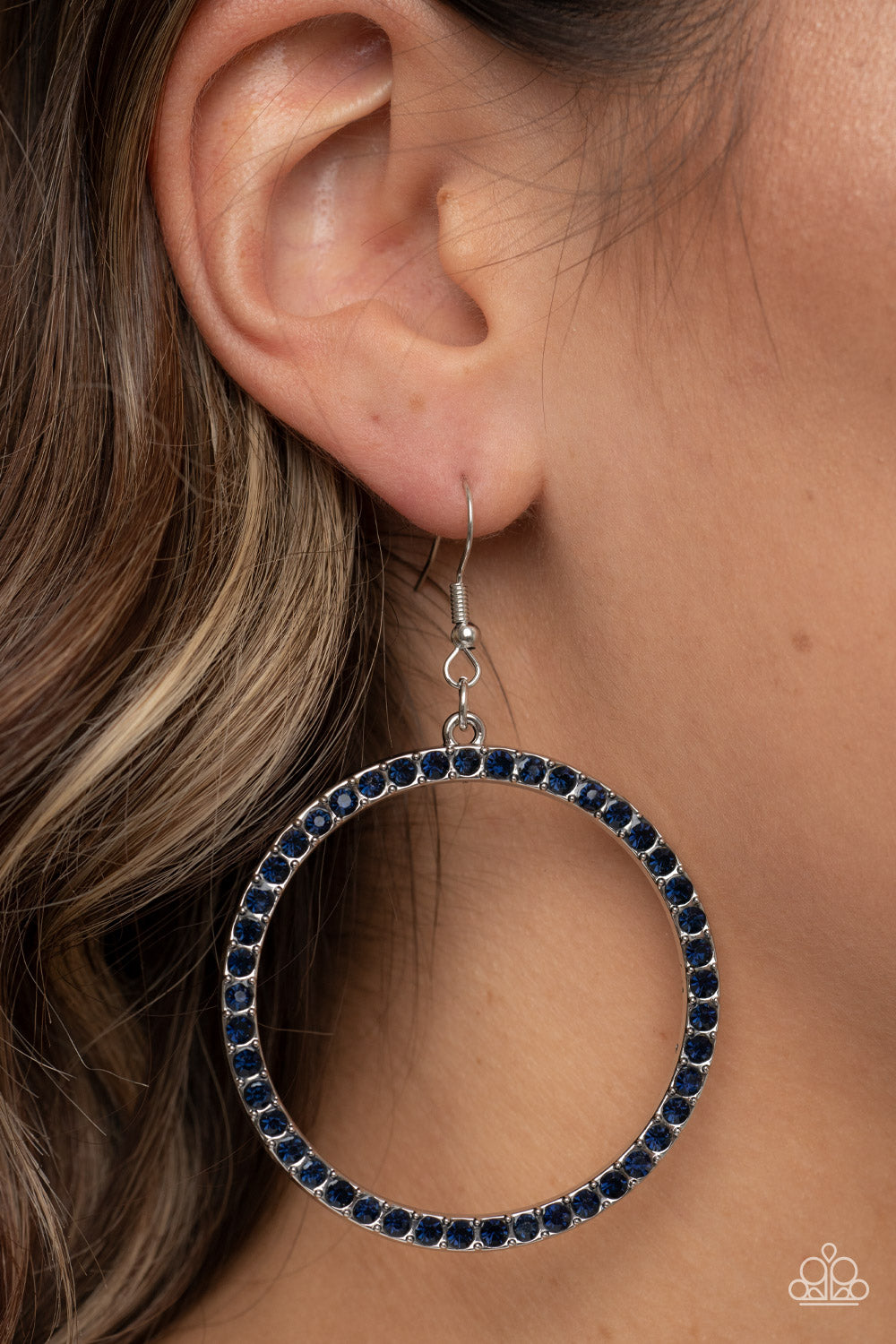 Head-Turning Halo Blue Earrings