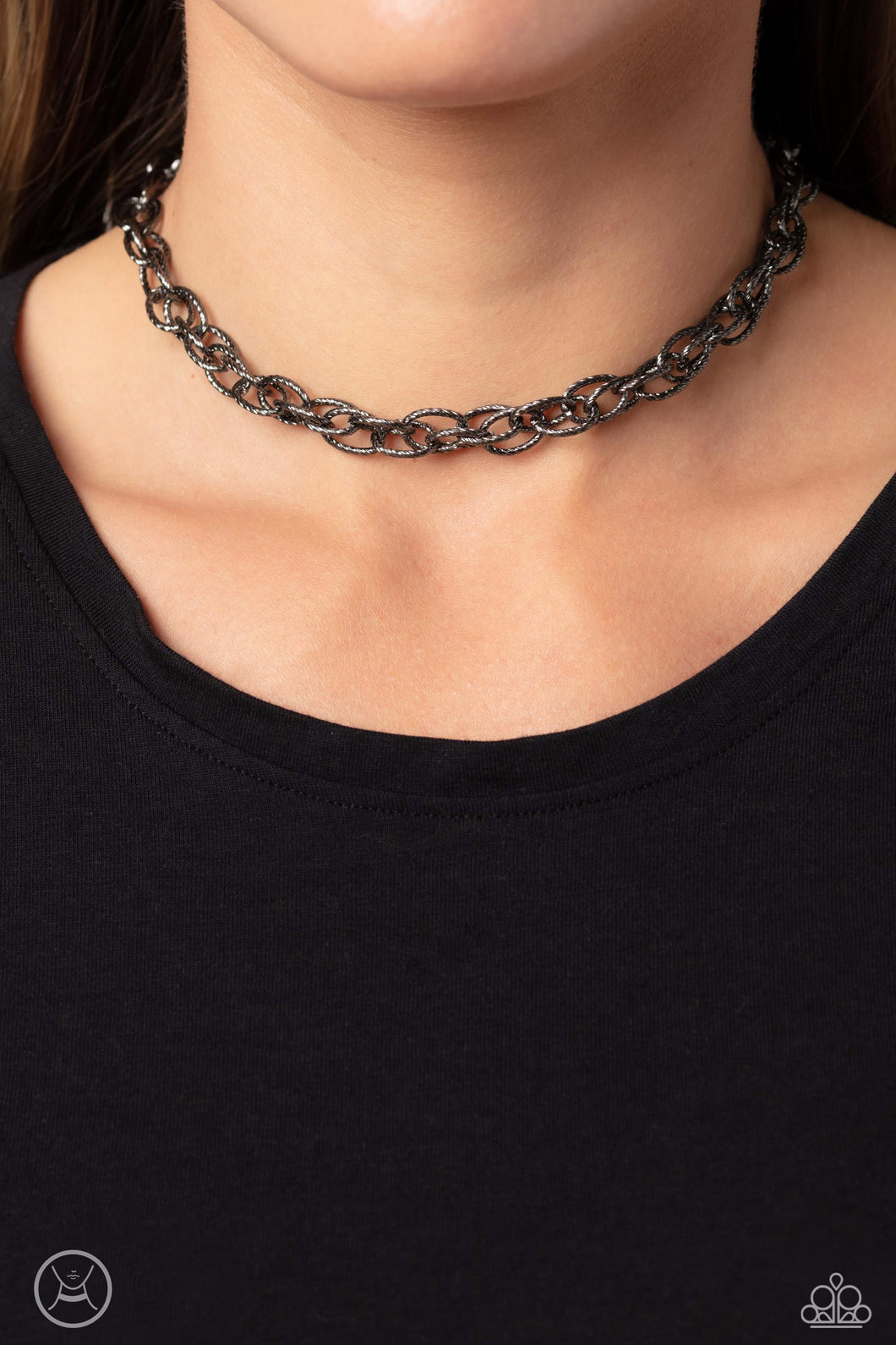 If I Only Had a Chain Black Choker Necklace