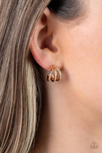 Load image into Gallery viewer, Triple Down Gold Hoop Earrings
