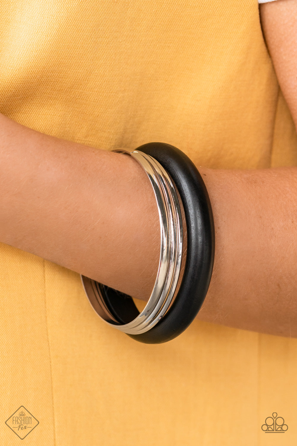 Adventurous Attitude Black Bangle Bracelet