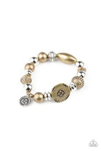 Load image into Gallery viewer, Aesthetic Appeal Brass &amp; Silver Beads Stretch Bracelet
