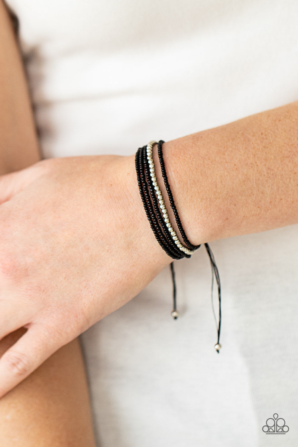 All Beaded Up Black Bracelet