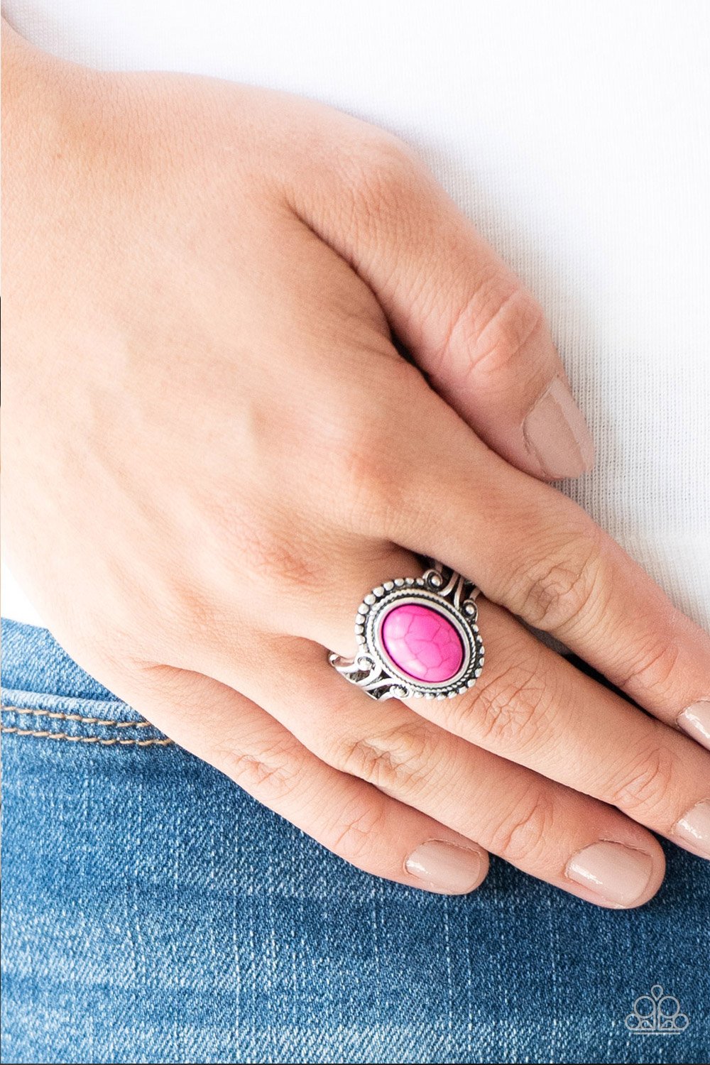 All The World's A Stagecoach Pink Ring