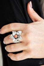 Load image into Gallery viewer, Ask For Flowers Orange Coral Beaded Center Ring
