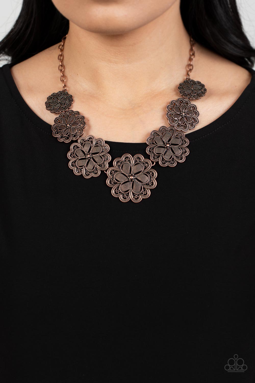 Basketful of Blossoms Copper Necklace