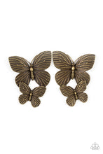 Load image into Gallery viewer, Blushing Butterflies Brass Post Earrings
