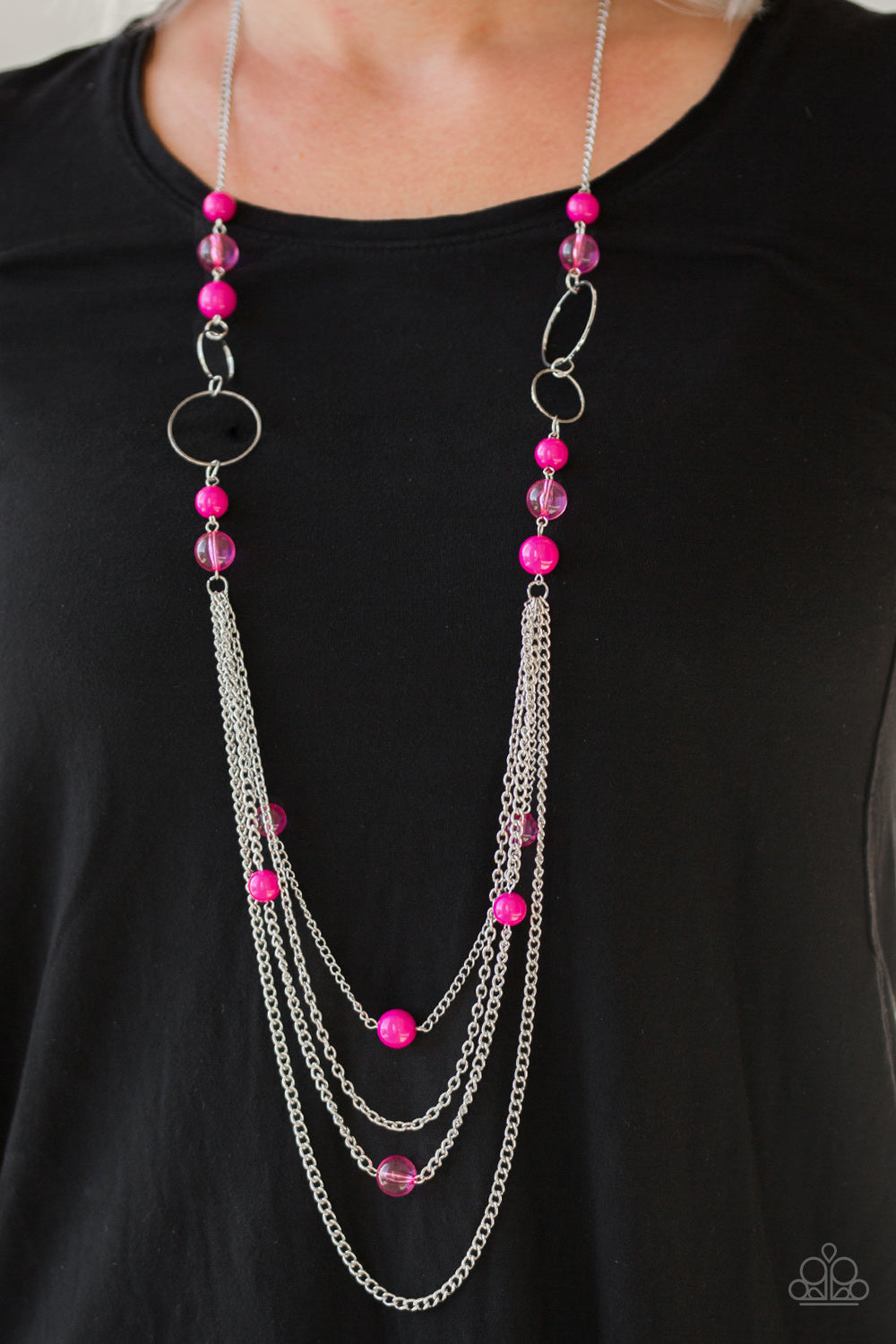 Bubbly Bright Pink Necklace