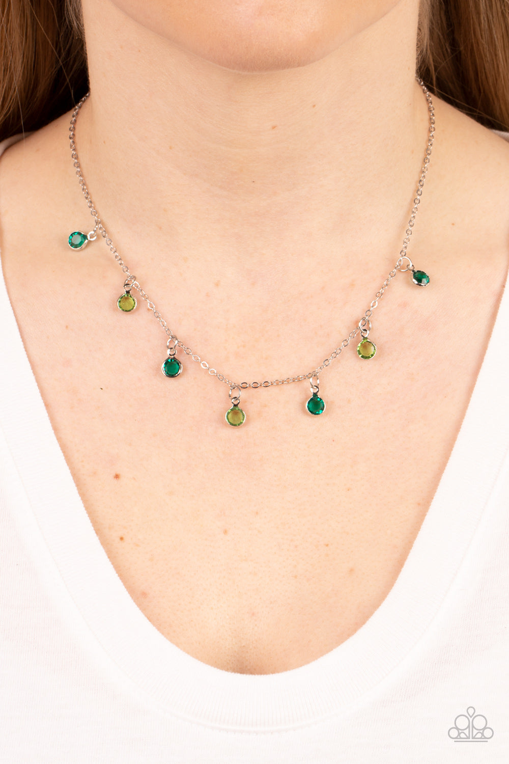 Carefree Charmer Green Necklace