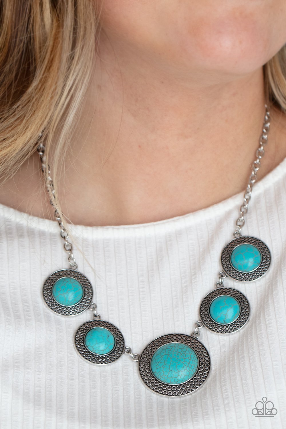 Circle The Wagons Blue Necklace
