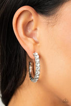 Load image into Gallery viewer, Classy Is In Session White Rhinestone Hoop Earrings
