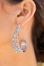 Load image into Gallery viewer, Cold As Ice White Hoop Earrings
