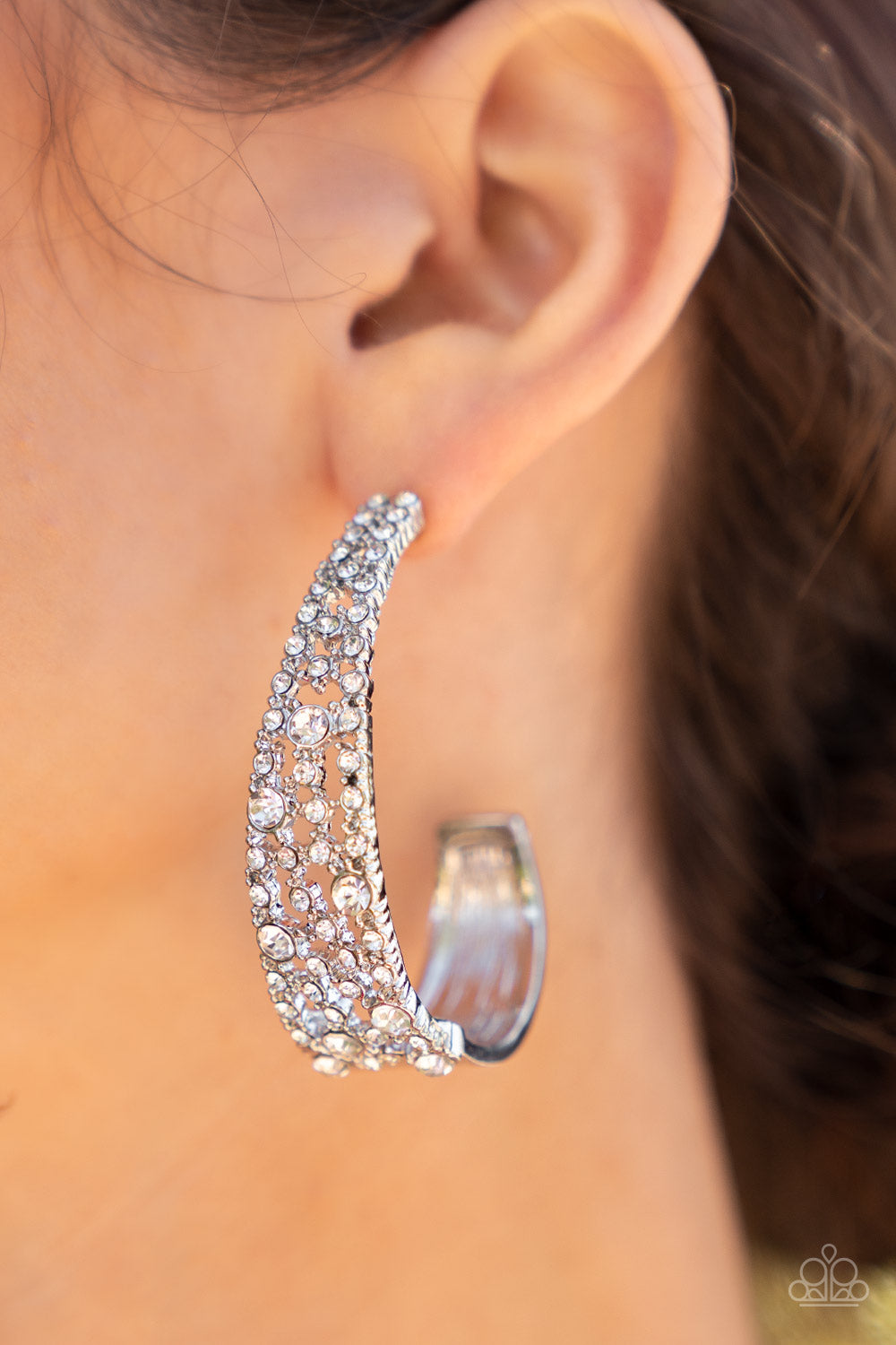 Cold As Ice White Hoop Earrings