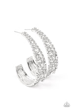 Load image into Gallery viewer, Cold As Ice White Hoop Earrings
