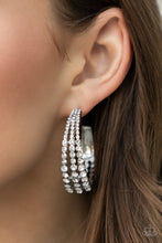 Load image into Gallery viewer, Cosmopolitan Cool White Hoop Earrings
