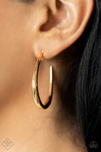 Load image into Gallery viewer, Curve Your Appetite Gold Hoop Earrings
