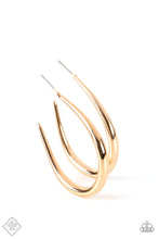 Load image into Gallery viewer, Curve Your Appetite Gold Hoop Earrings
