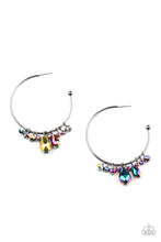 Load image into Gallery viewer, Dazzling Downpour Multi Oil Spill Hoop Earrings
