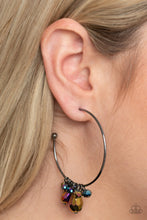 Load image into Gallery viewer, Dazzling Downpour Multi Oil Spill Hoop Earrings
