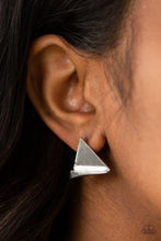 Load image into Gallery viewer, Die Tri-ing Silver Post Earrings
