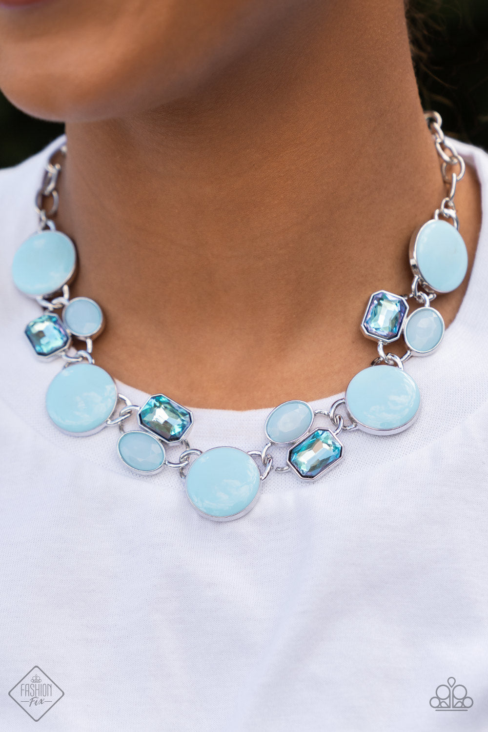 Dreaming in Multicolor Blue Necklace