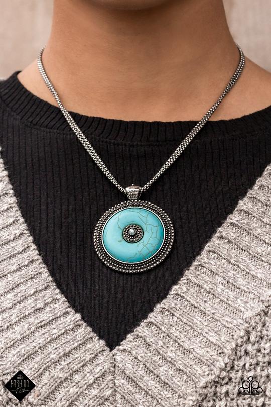 Epicenter of Attention Blue Turquoise Necklace