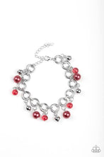 Load image into Gallery viewer, Fancy Fascination Red and Silver Pearly Beads Bracelet
