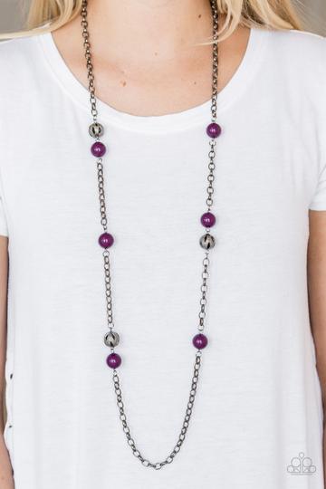Fashion Fad Purple Gunmetal Necklace