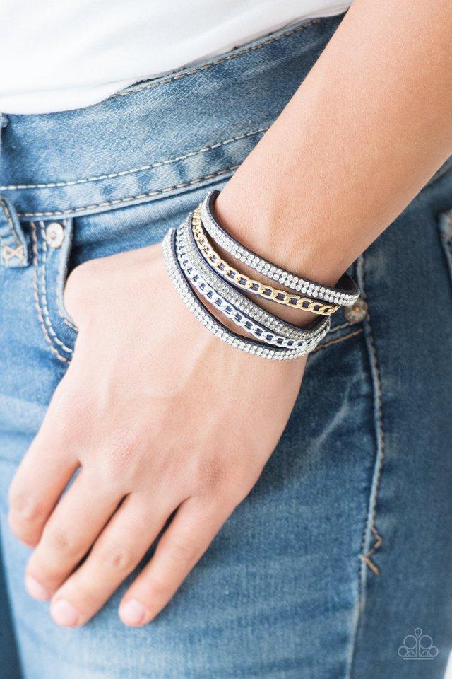 Fashion Fiend Blue Urban Wrap Bracelet