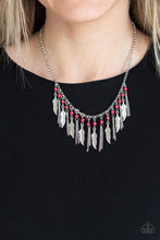 Load image into Gallery viewer, Feathered Ferocity Red Necklace
