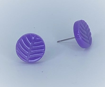 Fern Leaf Purple Starlet Shimmer Earrings