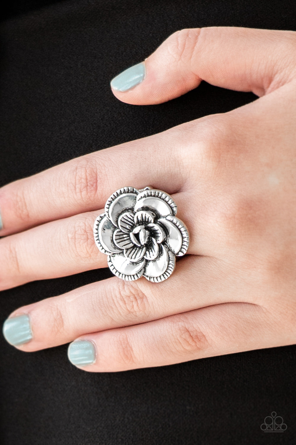 Flowerbed and Breakfast Silver Ring