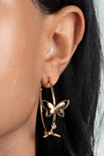 Load image into Gallery viewer, Full Out Flutter Gold Hoop Earrings
