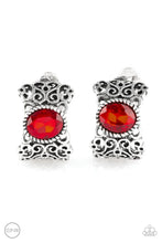 Load image into Gallery viewer, Glamorously Grand Duchess Red Clip-On Earrings
