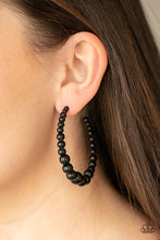 Load image into Gallery viewer, Glamour Graduate Black Hoop Earrings

