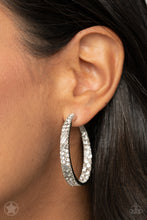 Load image into Gallery viewer, Glitzy by Association Silver Hoop Earrings
