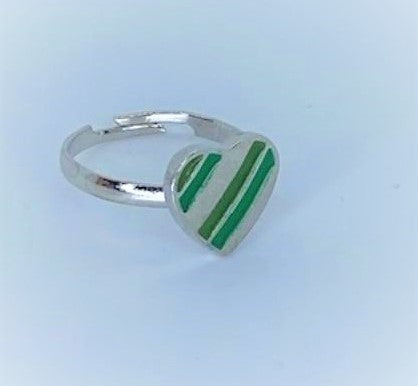 St. Patrick's Day Green Heart Starlet Shimmer Ring